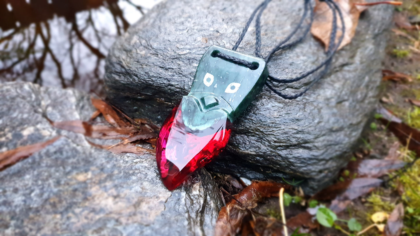 Extra Large Pounamu Paua and Epoxy Resin Wheku