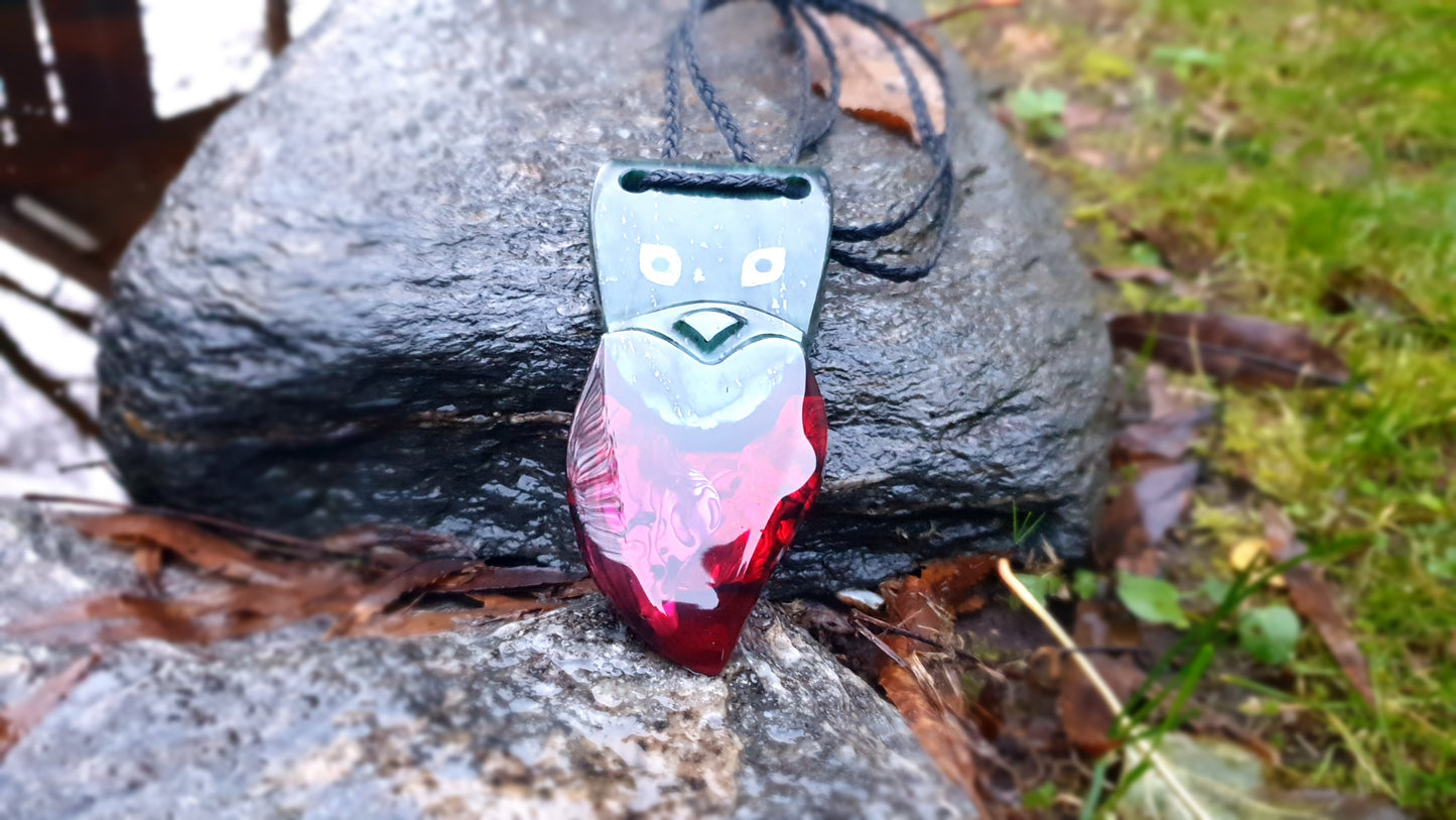 Extra Large Pounamu Paua and Epoxy Resin Wheku