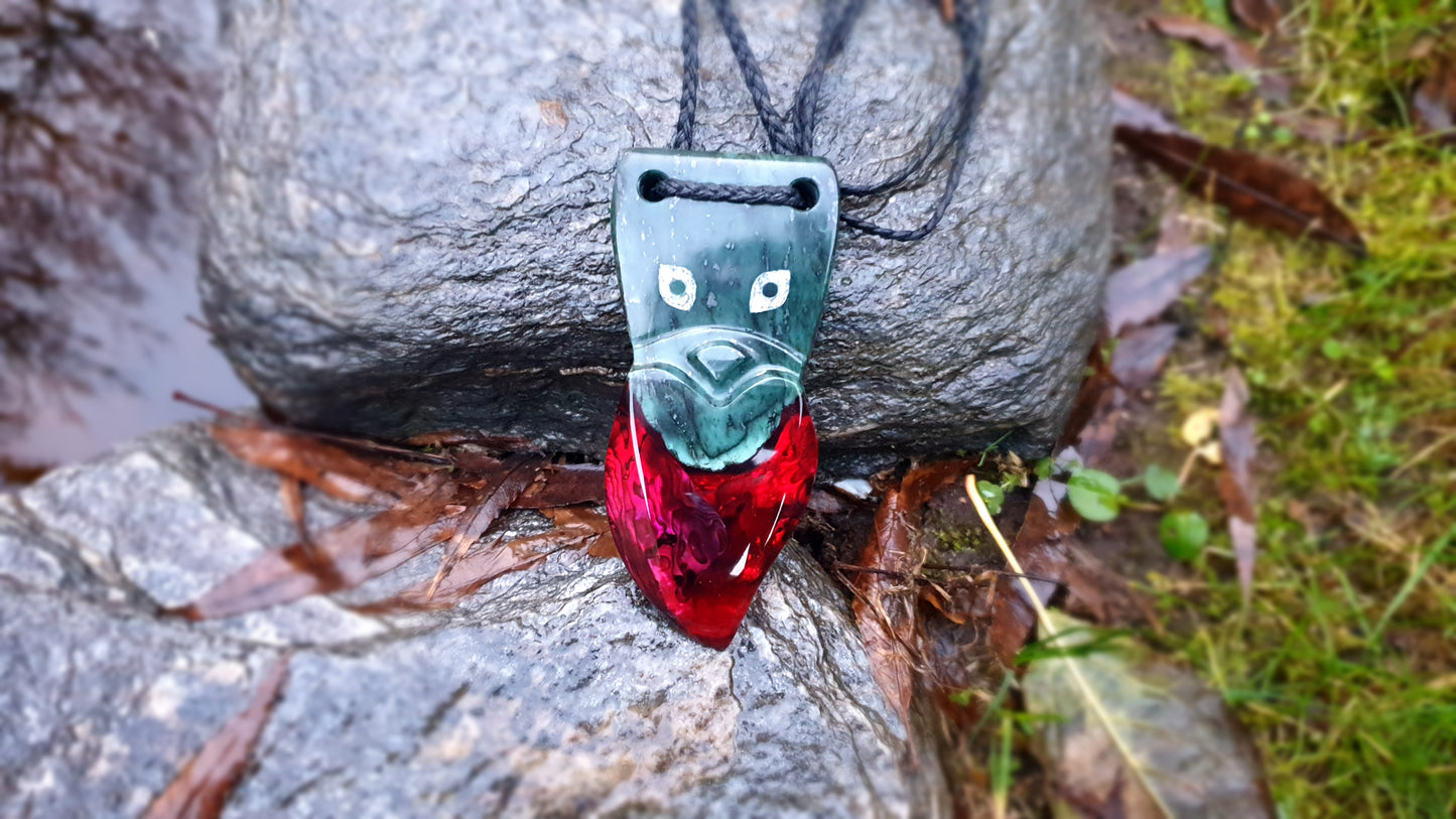 Extra Large Pounamu Paua and Epoxy Resin Wheku