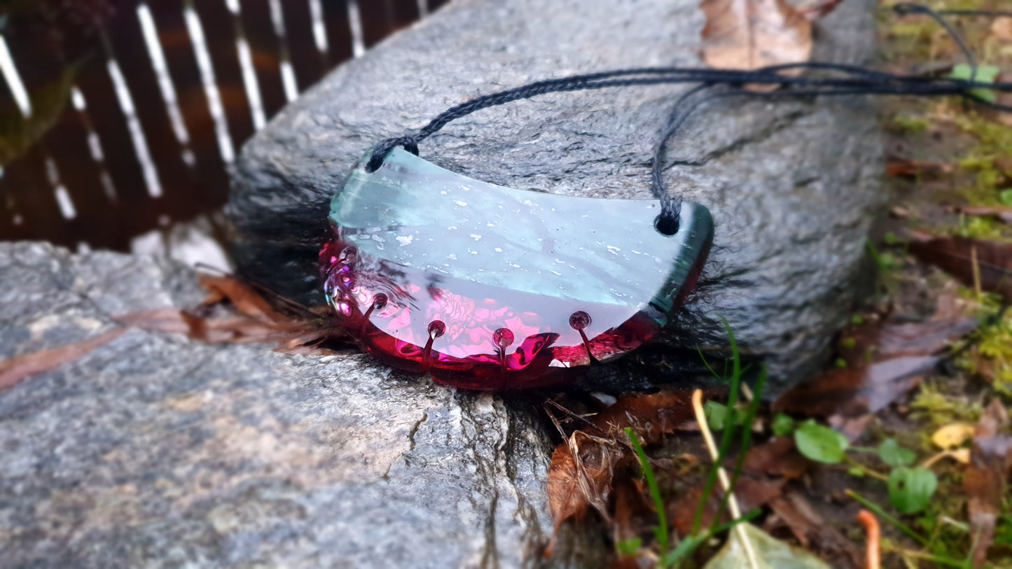 Extra Large Pounamu Paua and Epoxy Resin Breastplate