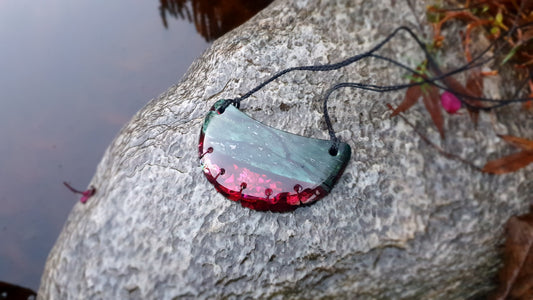 Extra Large Pounamu Paua and Epoxy Resin Breastplate