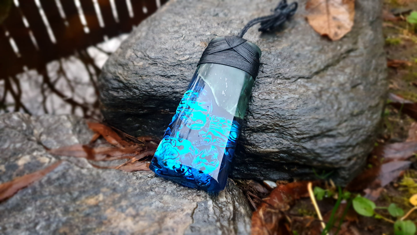 Extra Large Pounamu Paua and Epoxy Resin Toki
