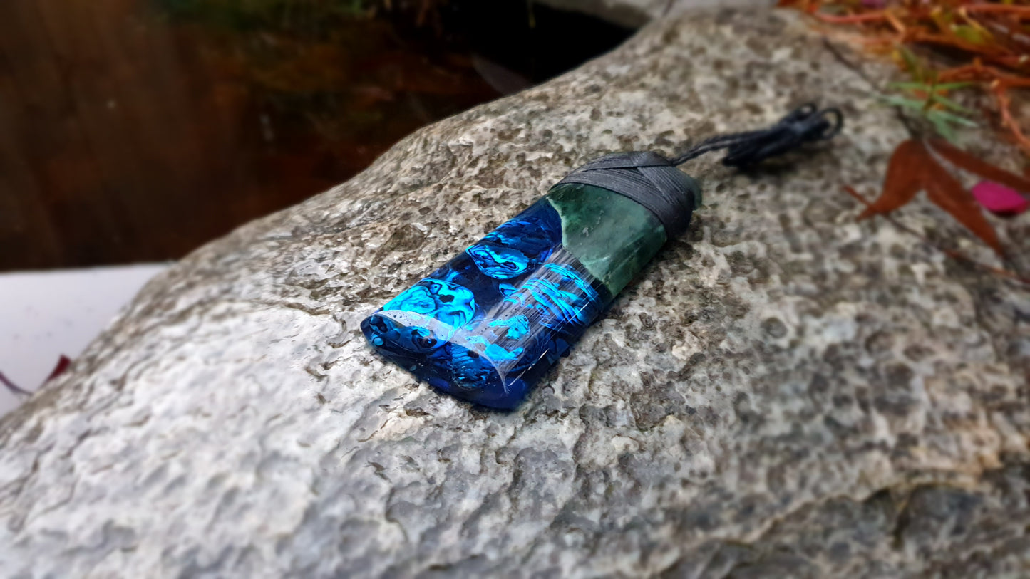 Extra Large Pounamu Paua and Epoxy Resin Toki