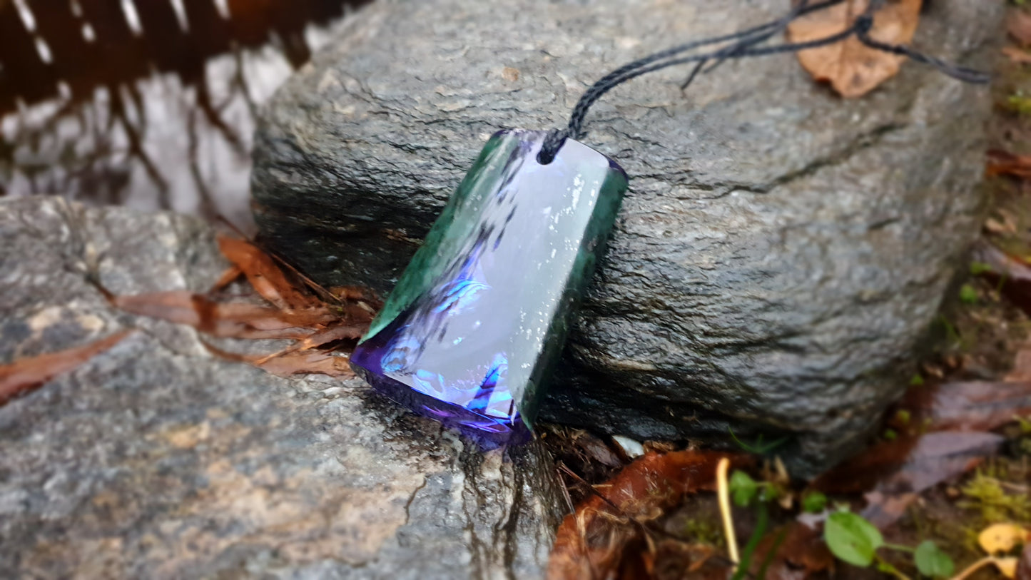 Large Pounamu Paua and Epoxy Resin Toki