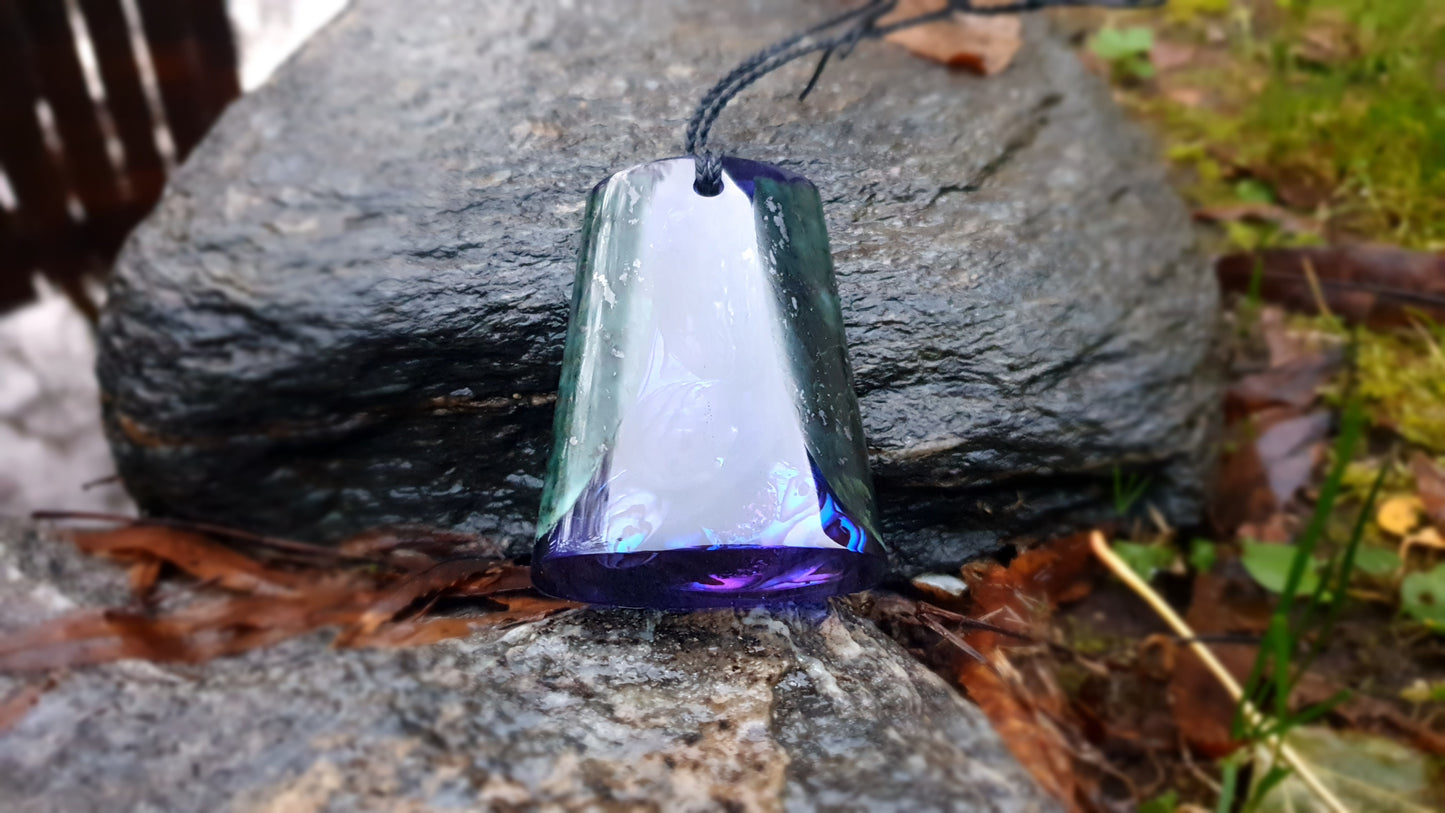 Large Pounamu Paua and Epoxy Resin Toki