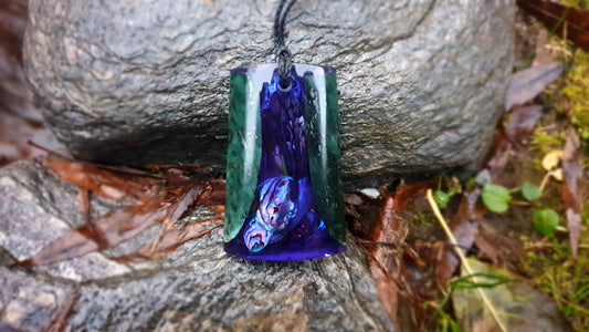 Large Pounamu Paua and Epoxy Resin Toki