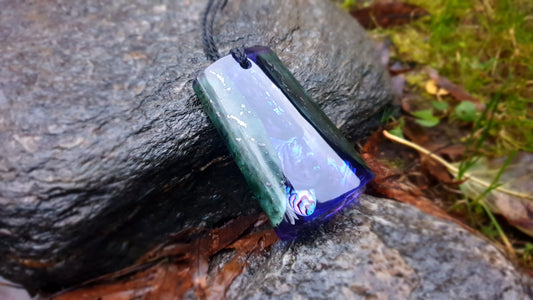 Large Pounamu Paua and Epoxy Resin Toki