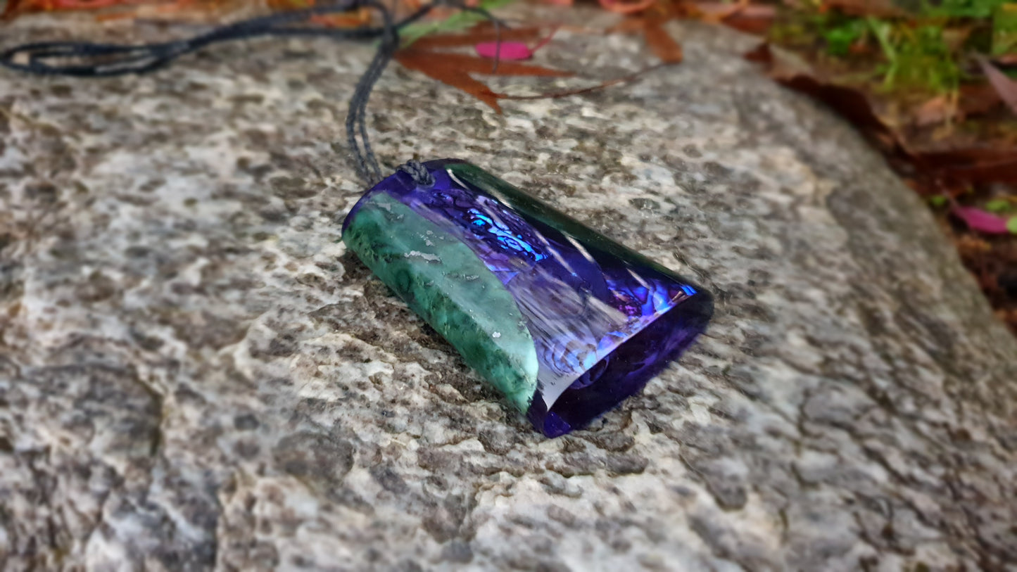 Large Pounamu Paua and Epoxy Resin Toki