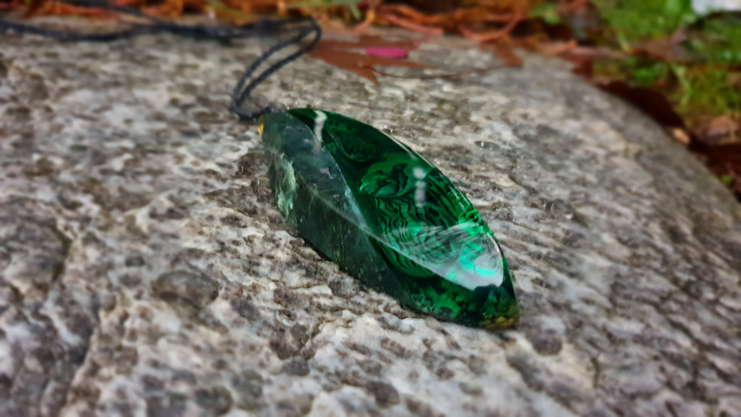 Extra Large Pounamu Paua and Epoxy Resin Rau