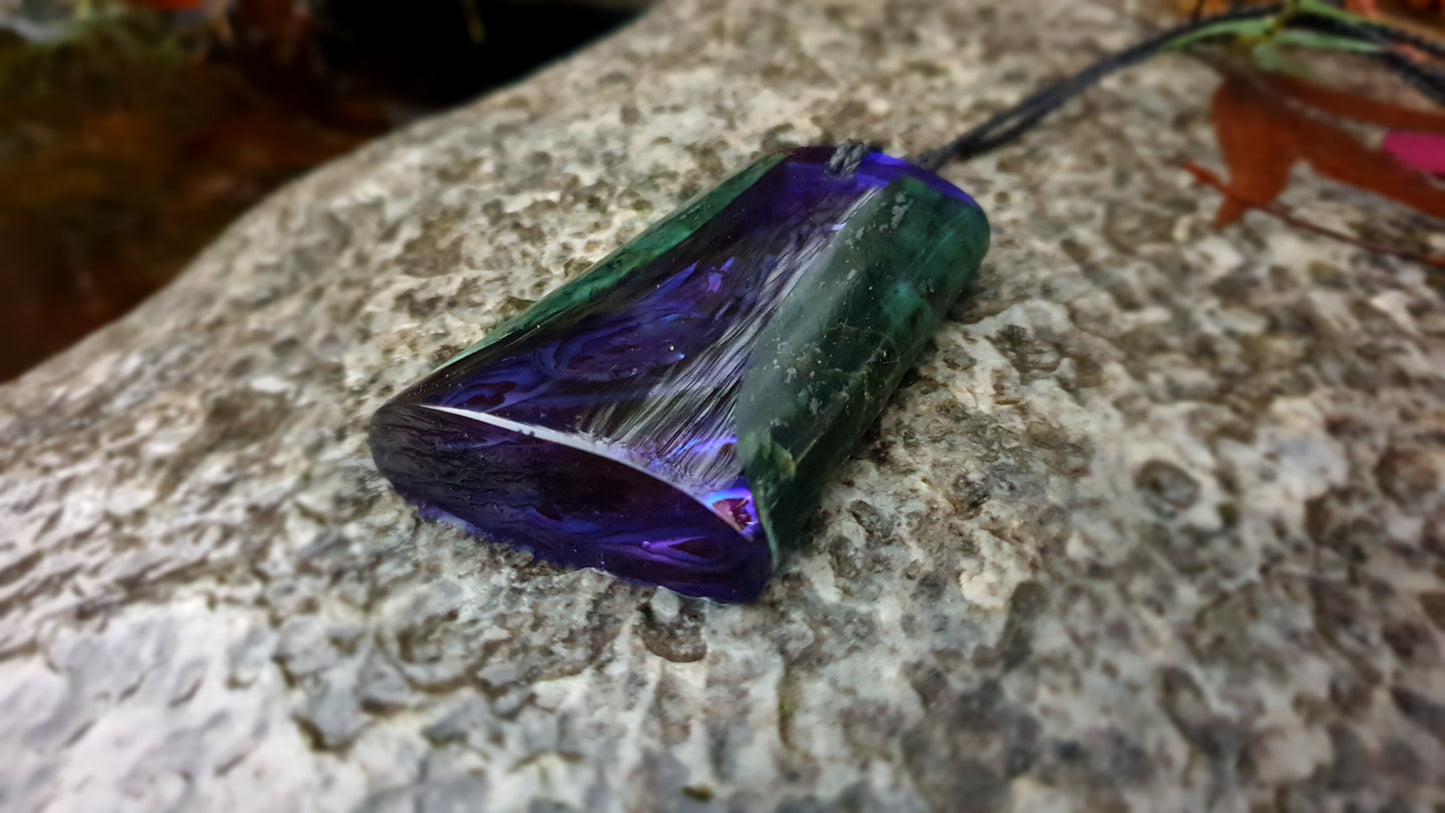 Large Pounamu Paua and Epoxy Resin Toki