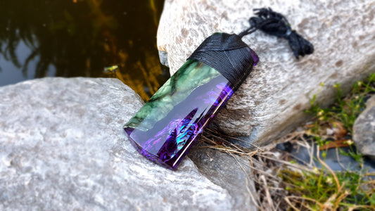 Extra Large Pounamu Paua and Epoxy Resin Toki