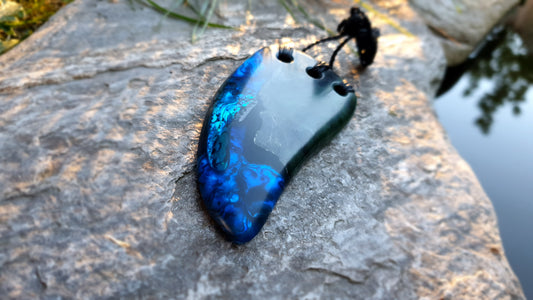 Extra Large Pounamu Paua & Epoxy Niho