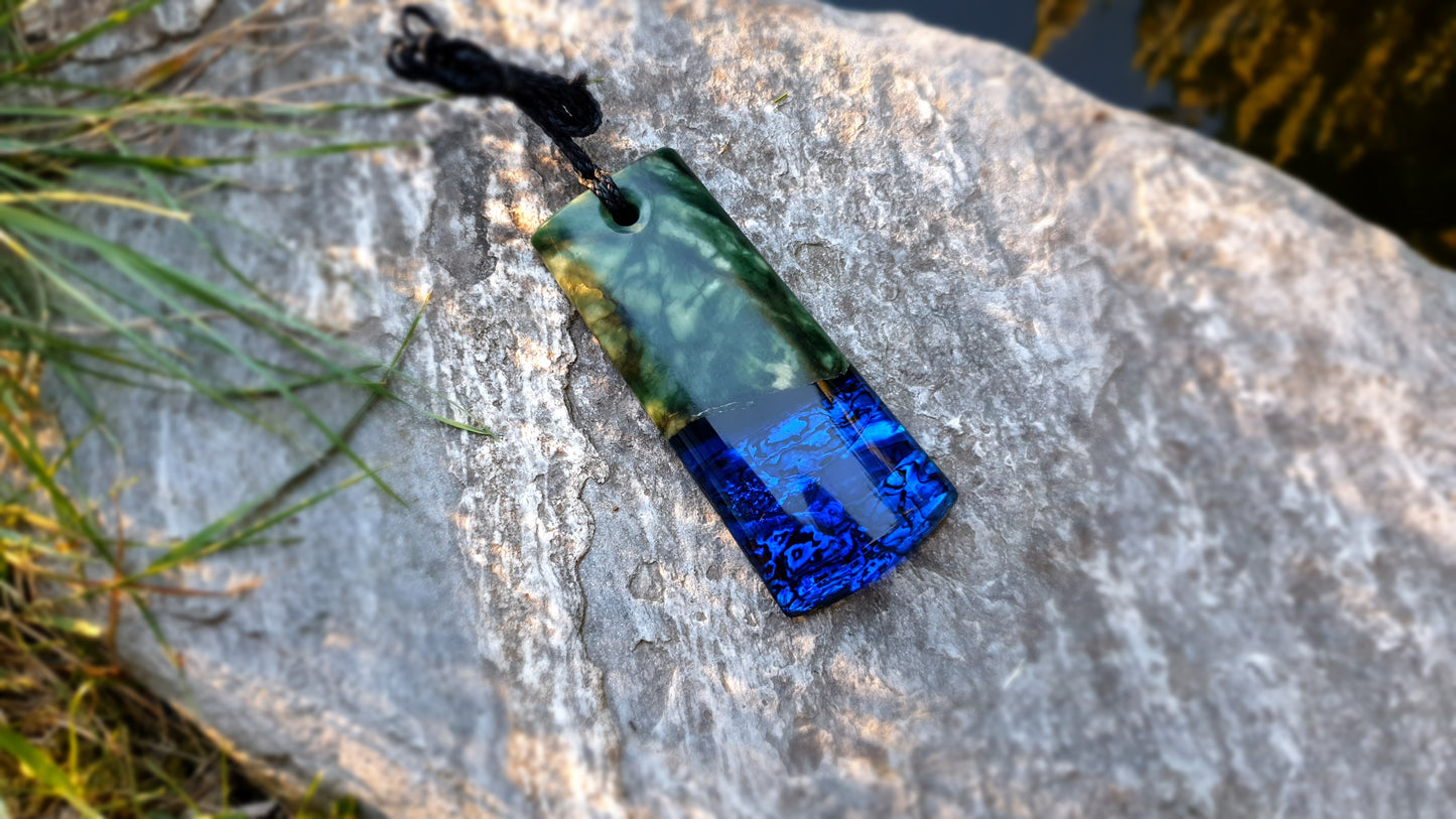 Extra Large Pounamu Paua and Epoxy Resin Toki