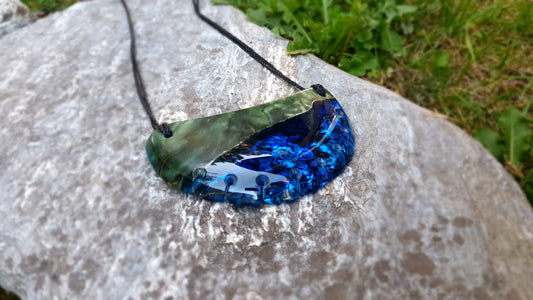 Extra Large Pounamu Paua and Epoxy Resin Breastplate