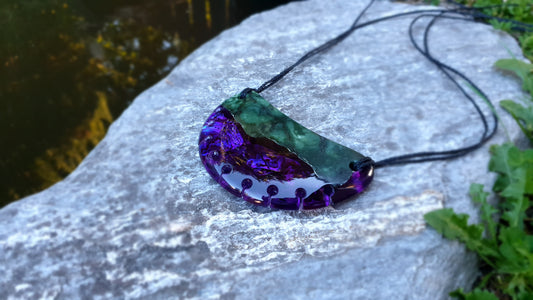 Extra Large Pounamu Paua and Epoxy Resin Breastplate