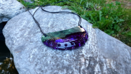 Extra Large Pounamu Paua and Epoxy Resin Breastplate