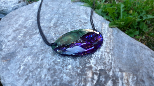 Large Pounamu Paua and Epoxy Resin Breastplate