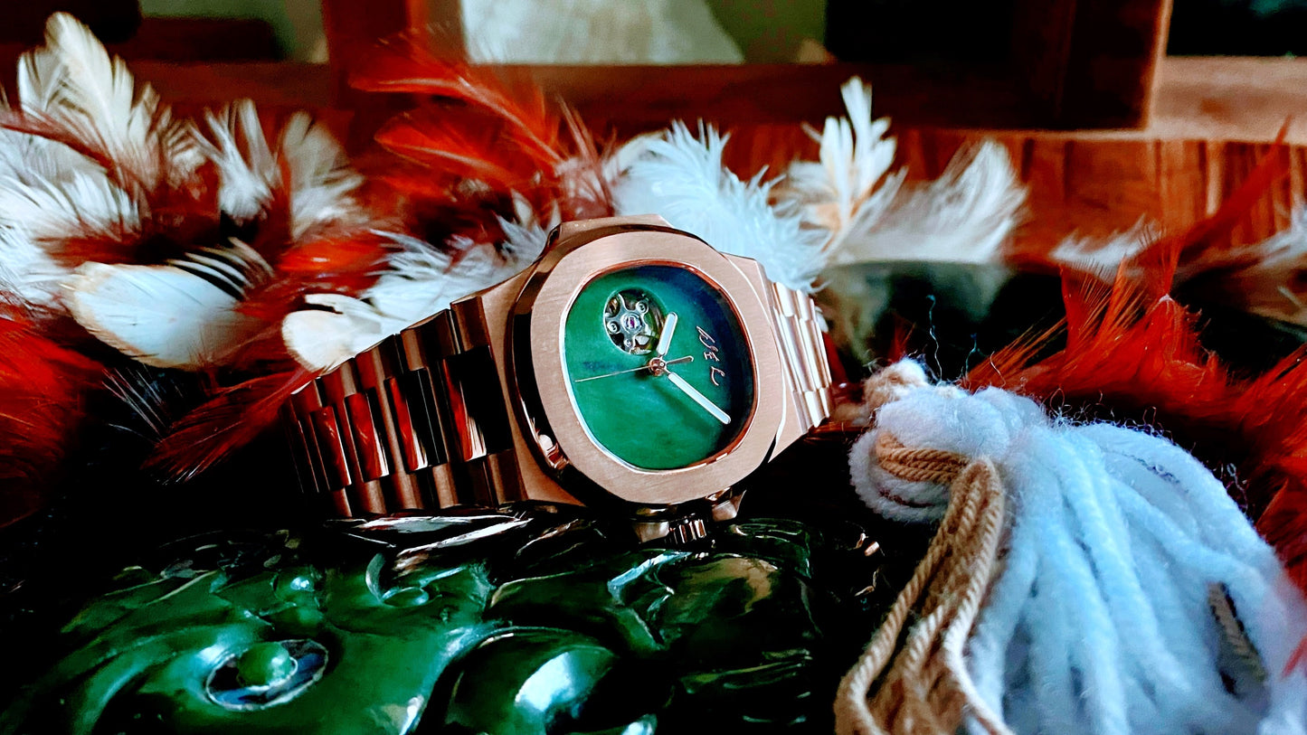 Authentic Handmade NZ Pounamu Dial Automatic Watch