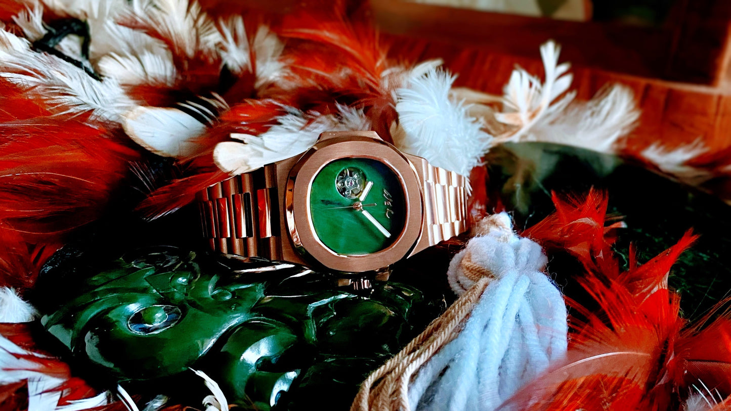 Authentic Handmade NZ Pounamu Dial Automatic Watch