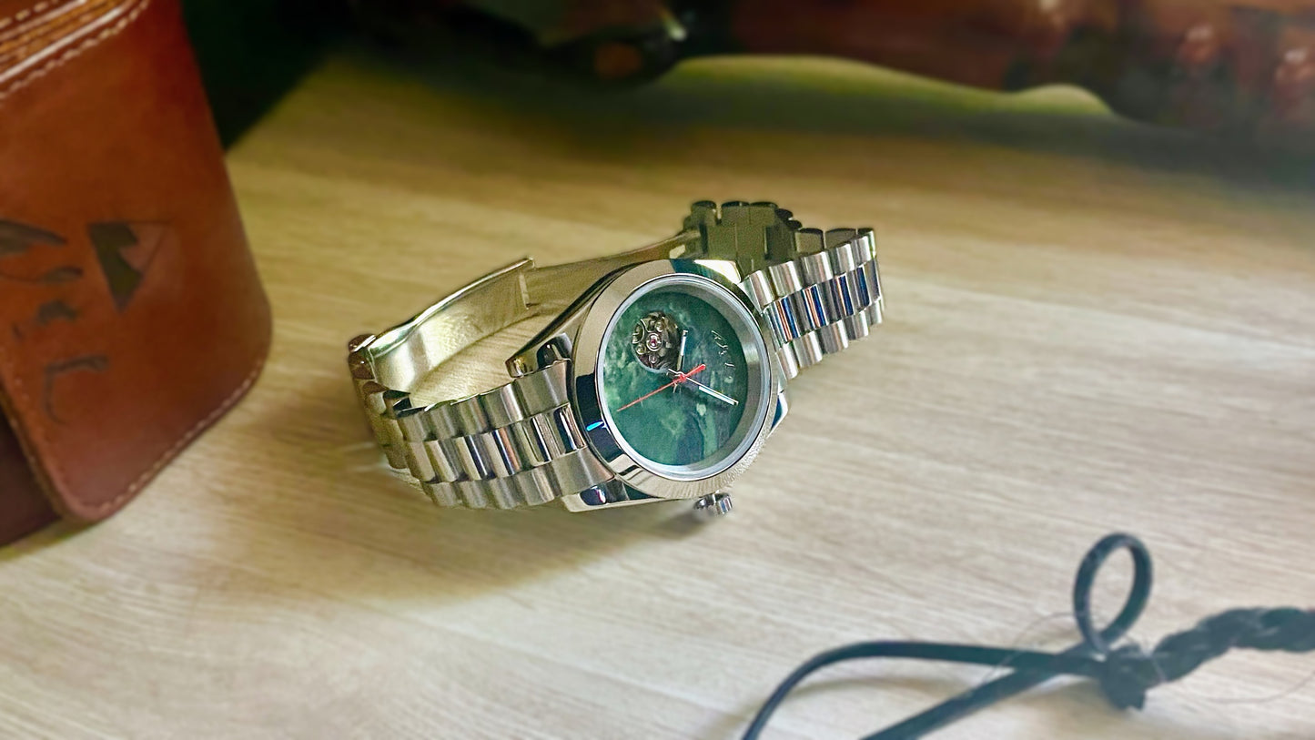 Authentic Handmade NZ Pounamu Dial Automatic Watch
