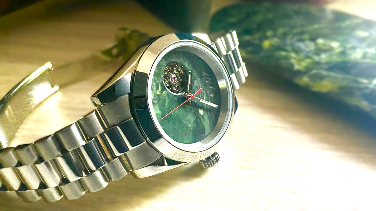 Authentic Handmade NZ Pounamu Dial Automatic Watch