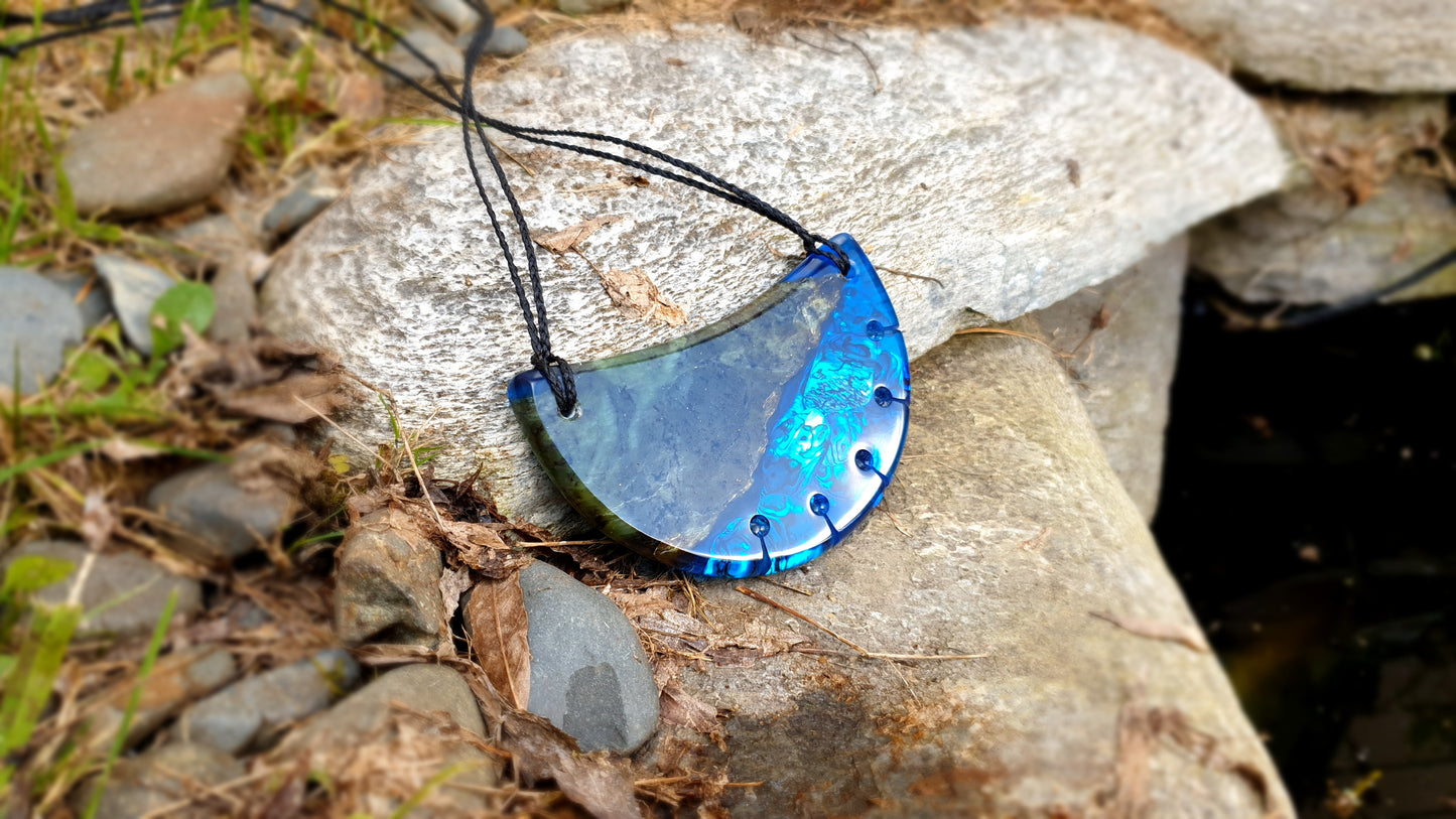 Extra Large Pounamu Paua and Epoxy Resin Breastplate