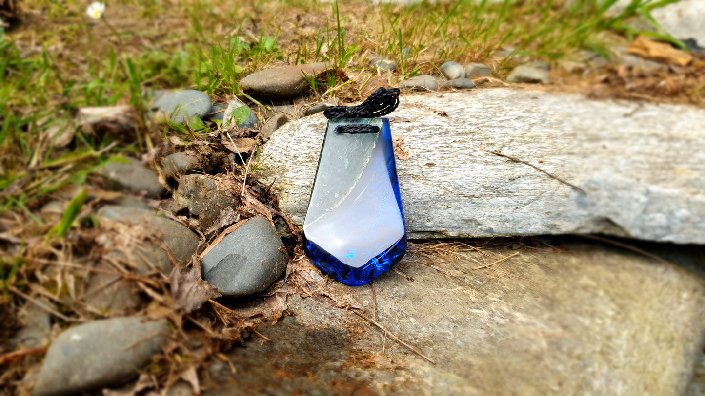 Extra Large Pounamu Paua and Epoxy Resin Toki