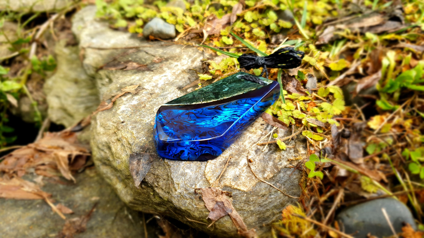 Extra Large Pounamu Paua and Epoxy Resin Toki