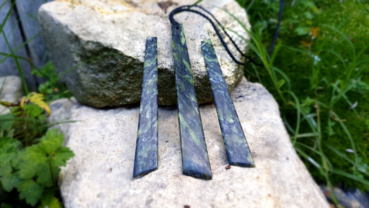 Long Pounamu Toki and Earrings Set