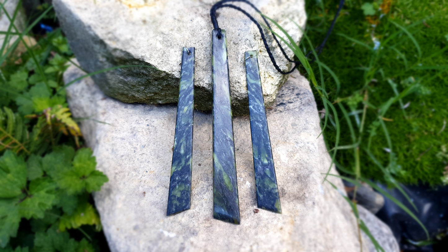 Long Pounamu Toki and Earrings Set