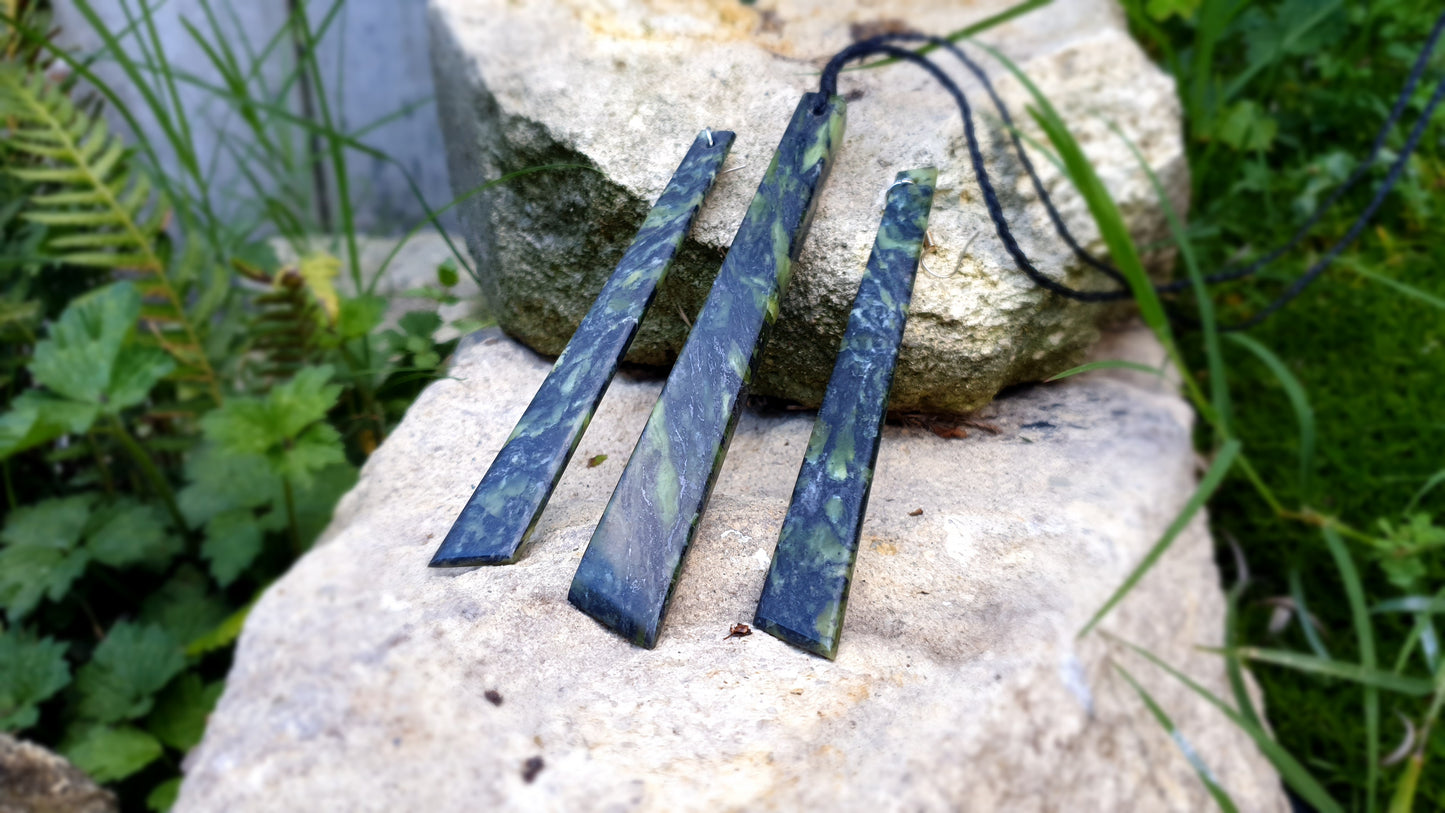 Long Pounamu Toki and Earrings Set