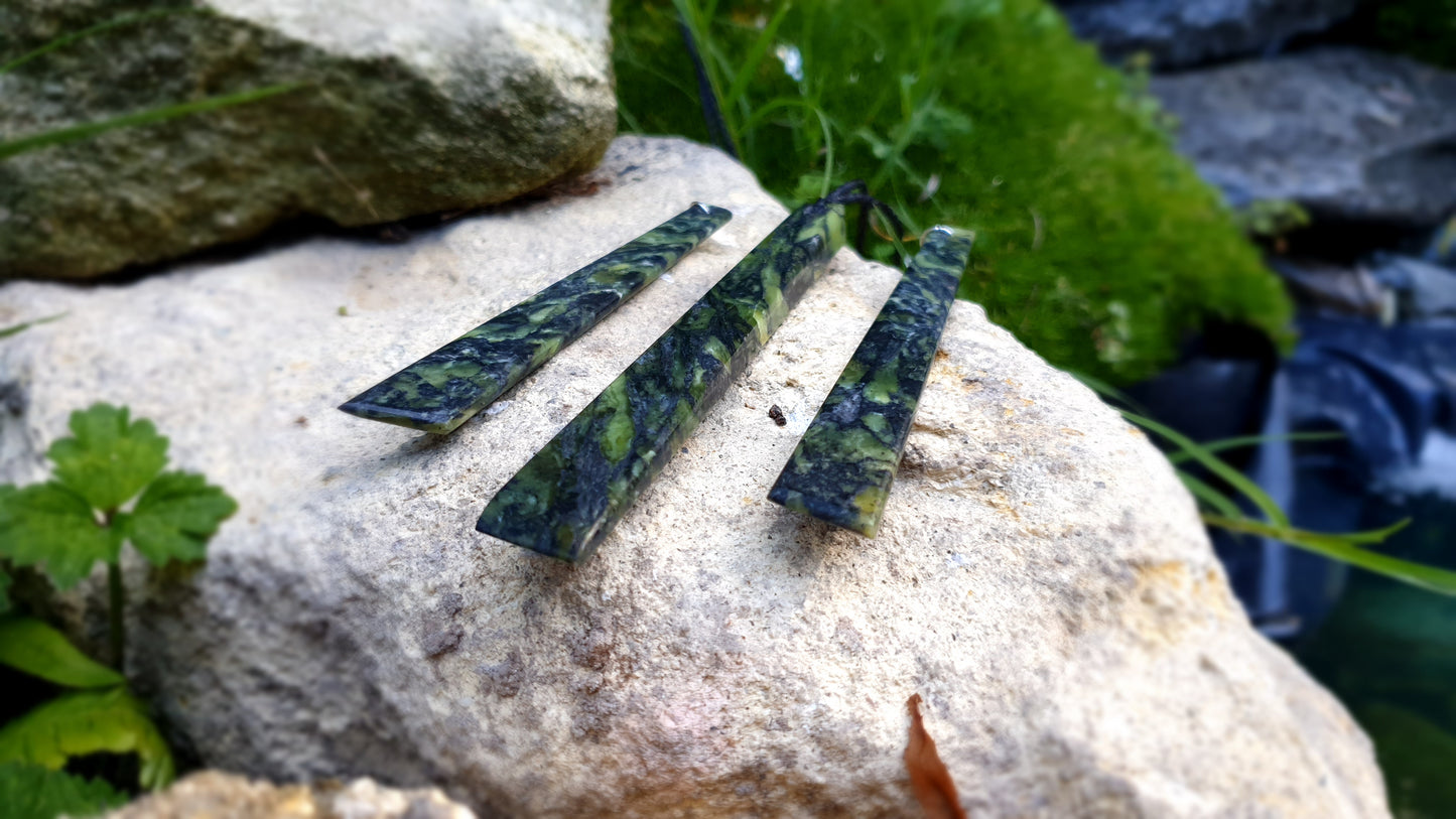 Long Pounamu Toki and Earrings Set