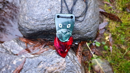 Extra Large Pounamu Paua and Epoxy Resin Wheku