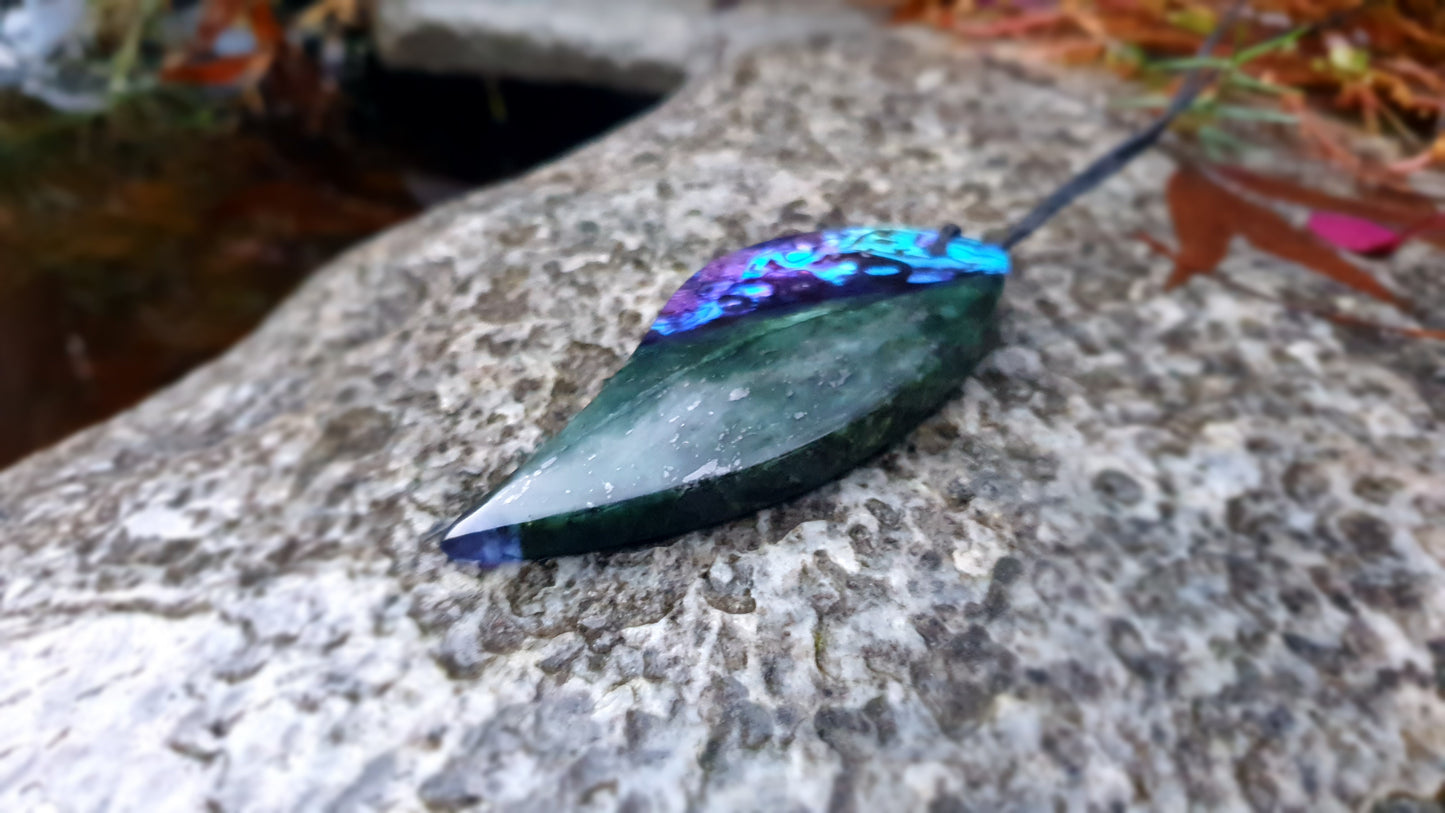Extra Large Pounamu Paua and Epoxy Resin Rau