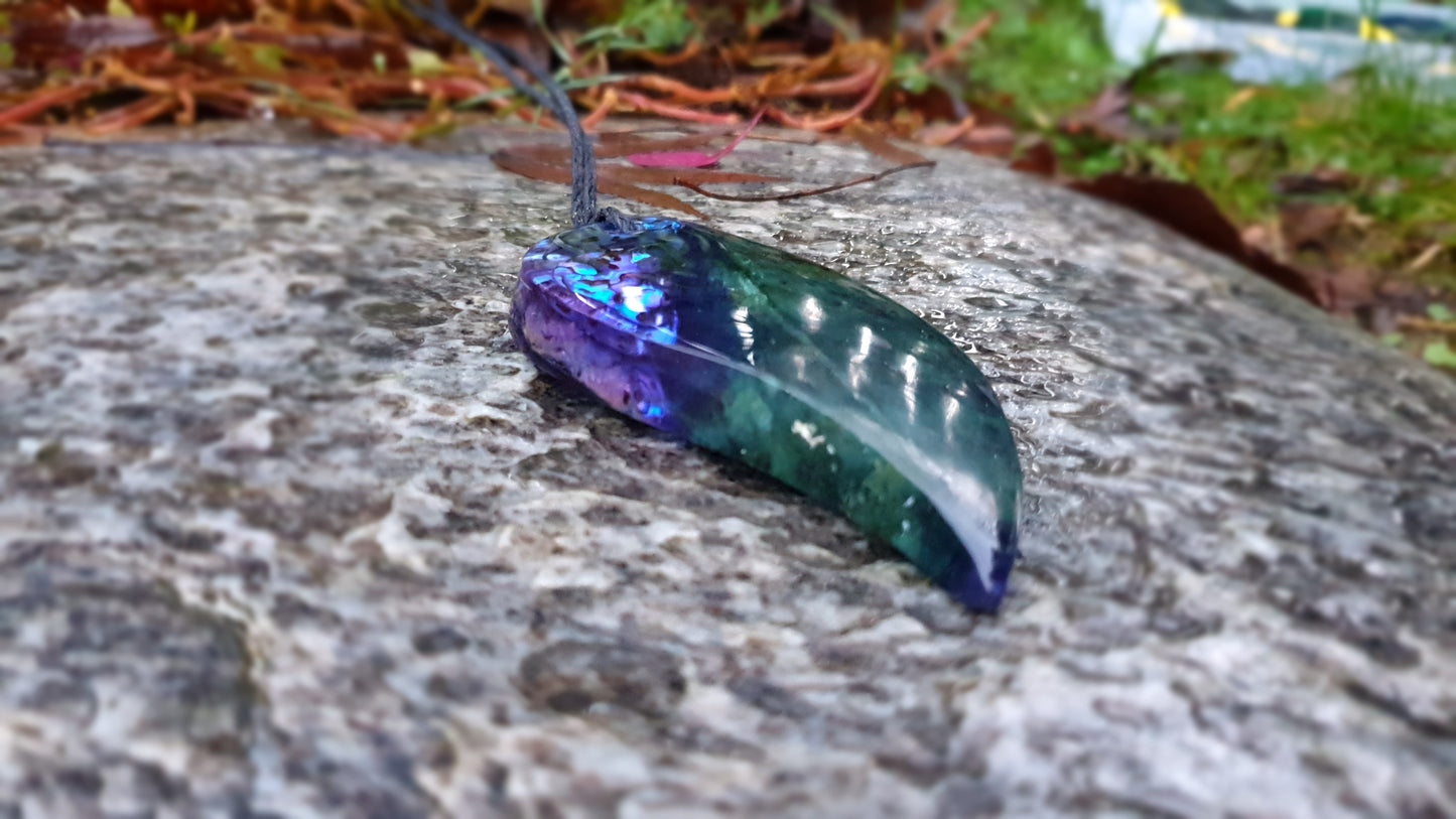 Extra Large Pounamu Paua and Epoxy Resin Rau