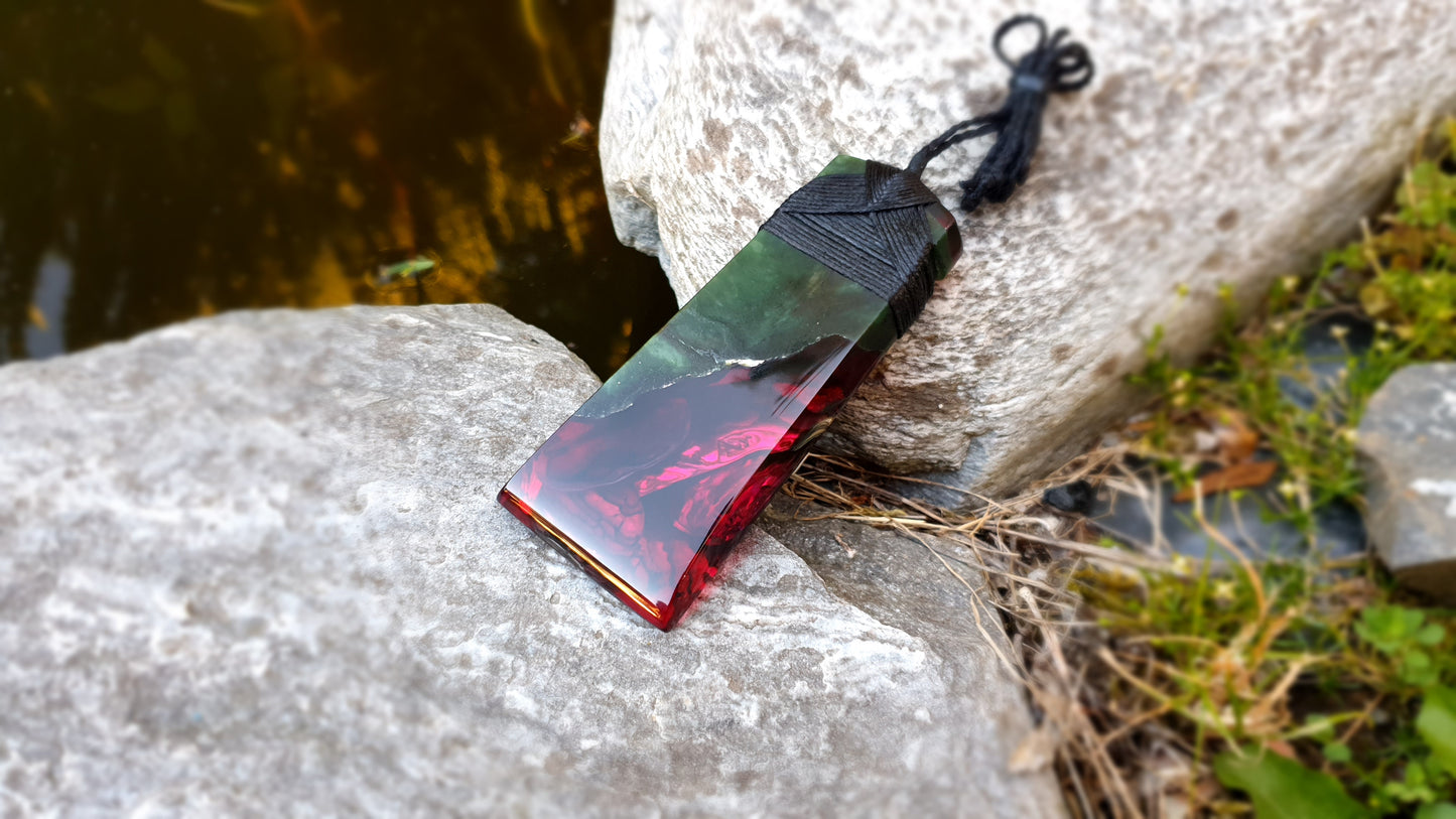 Extra Large Pounamu Paua and Epoxy Resin Toki