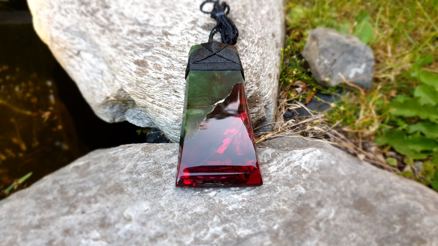 Extra Large Pounamu Paua and Epoxy Resin Toki