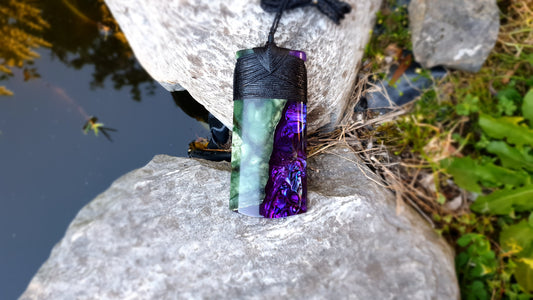 Extra Large Pounamu Paua and Epoxy Resin Toki