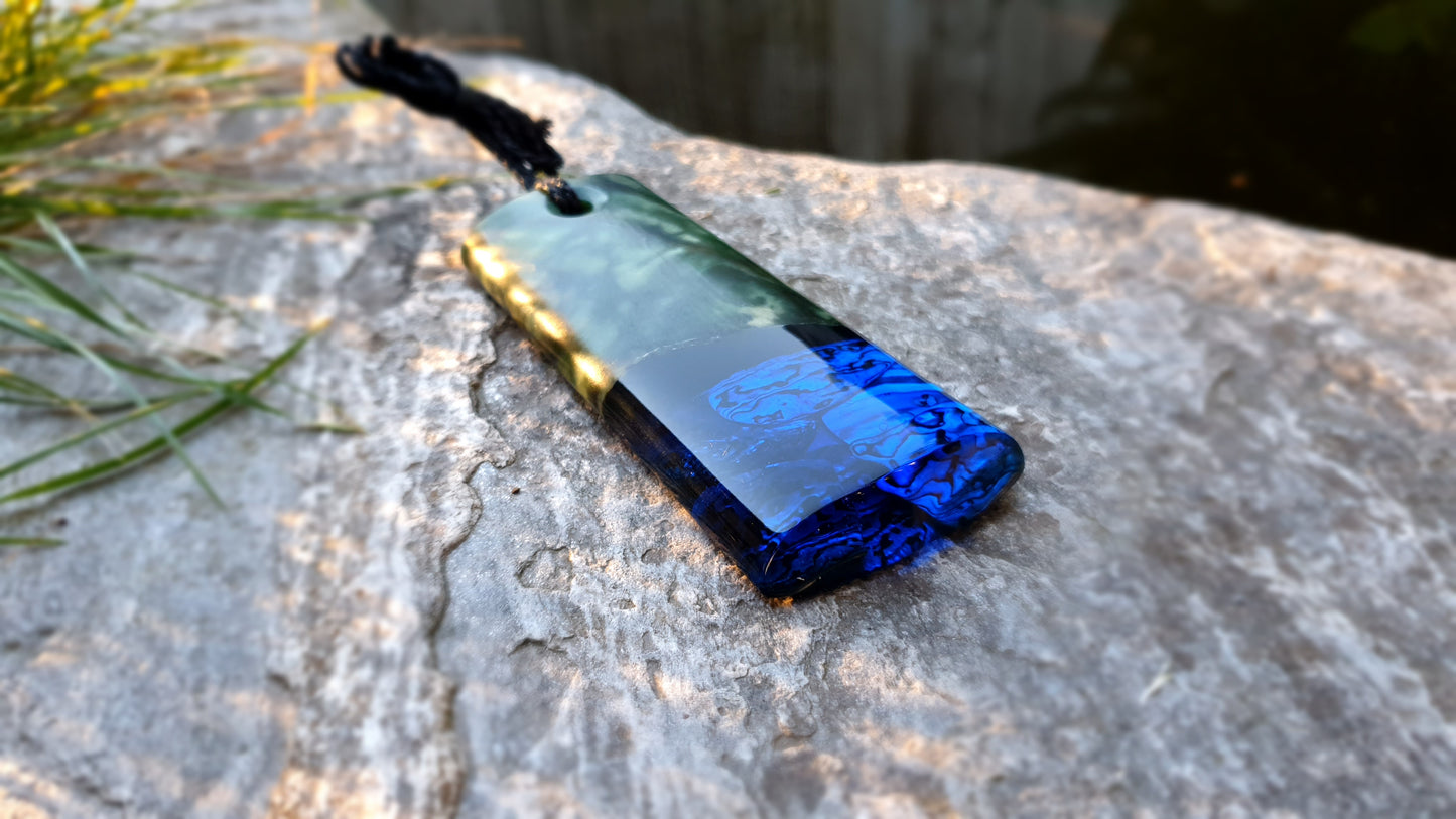 Extra Large Pounamu Paua and Epoxy Resin Toki