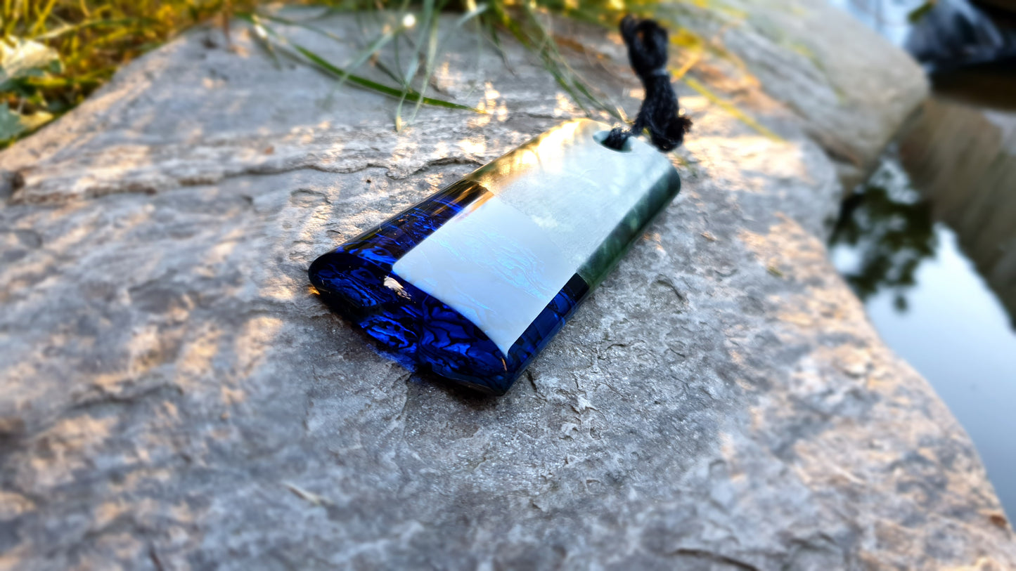 Extra Large Pounamu Paua and Epoxy Resin Toki