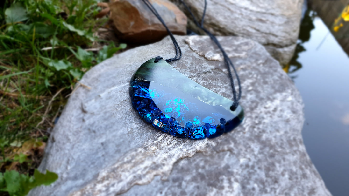 Extra Large Pounamu Paua and Epoxy Resin Breastplate