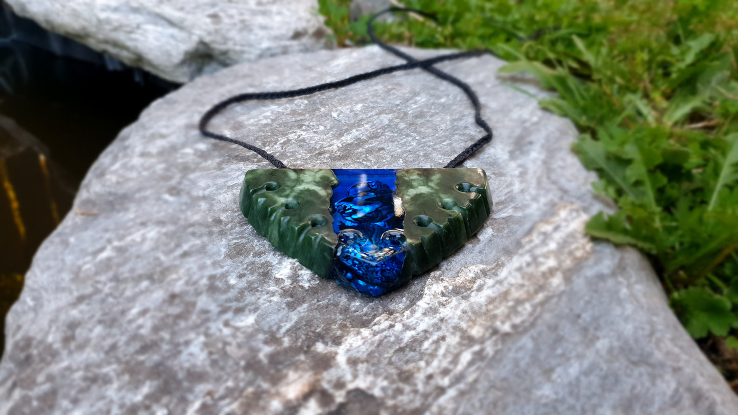 Extra Large Pounamu Paua and Epoxy Resin Breastplate
