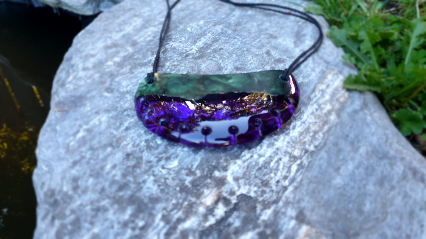 Extra Large Pounamu Paua and Epoxy Resin Breastplate