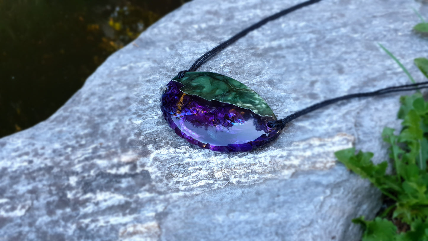 Large Pounamu Paua and Epoxy Resin Breastplate