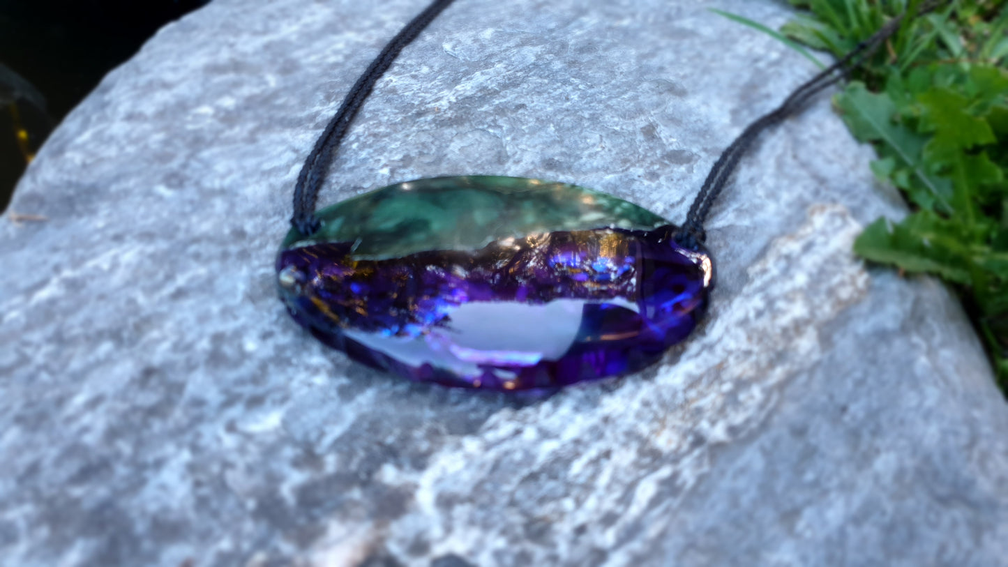 Large Pounamu Paua and Epoxy Resin Breastplate