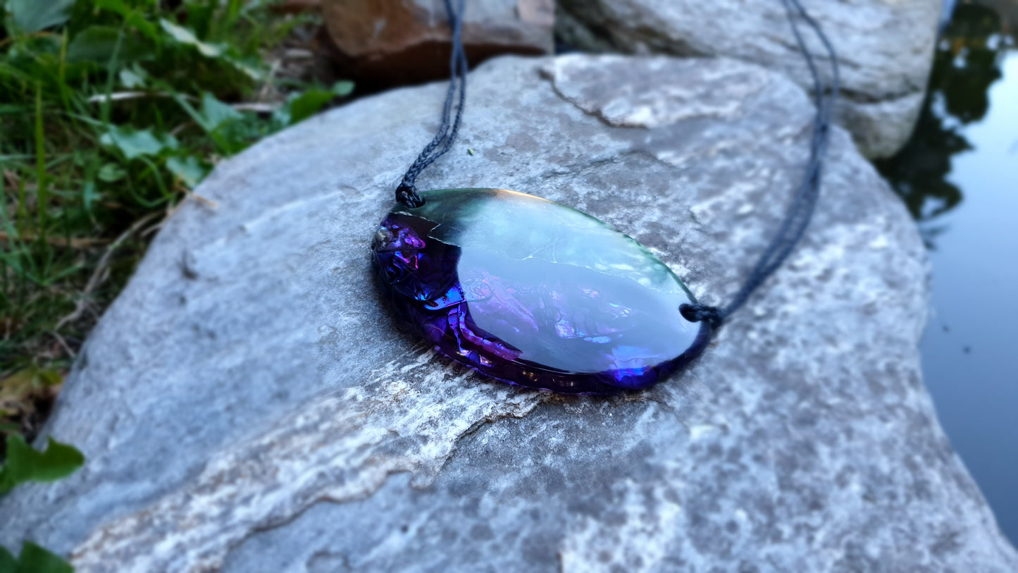 Large Pounamu Paua and Epoxy Resin Breastplate