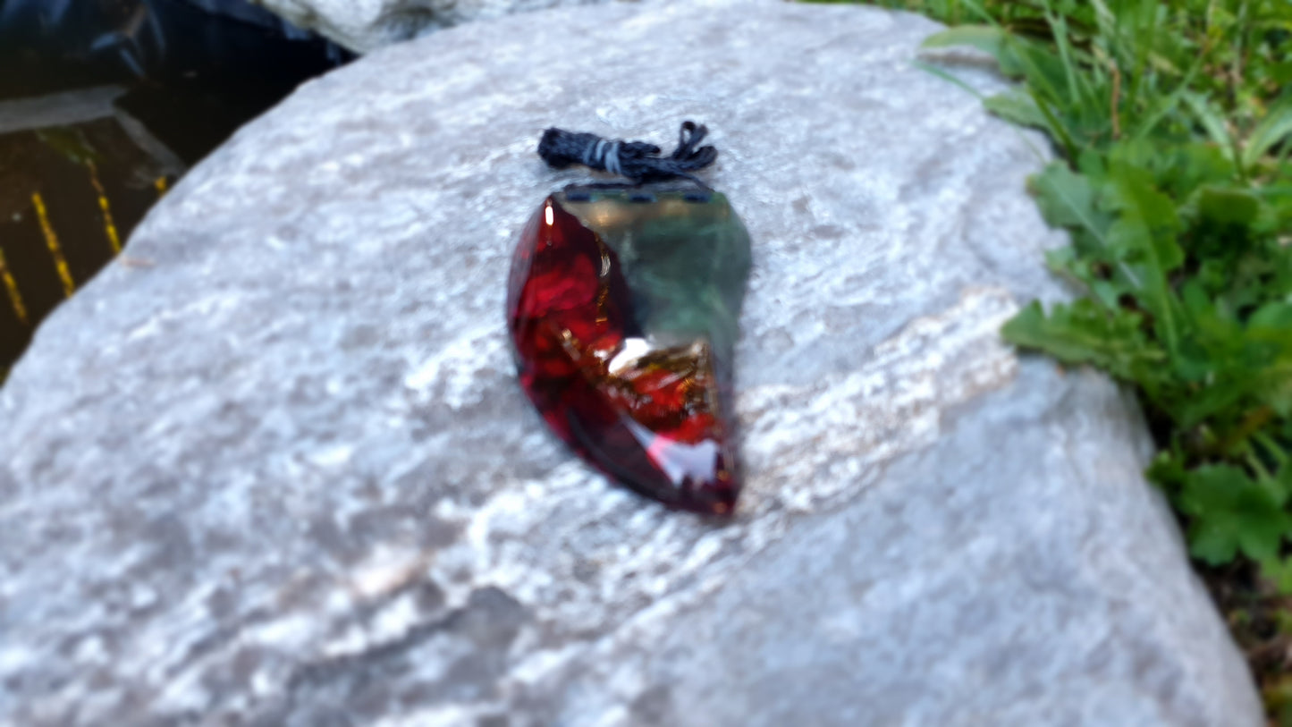 Extra Large Pounamu Paua and Epoxy Resin Niho