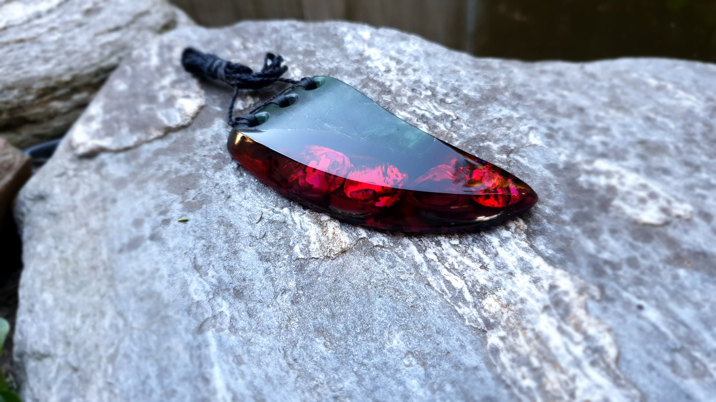 Extra Large Pounamu Paua and Epoxy Resin Niho