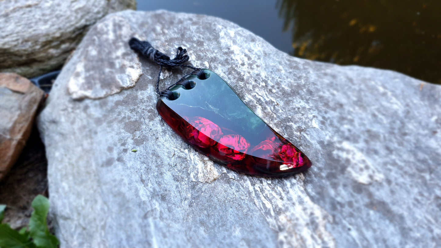 Extra Large Pounamu Paua and Epoxy Resin Niho