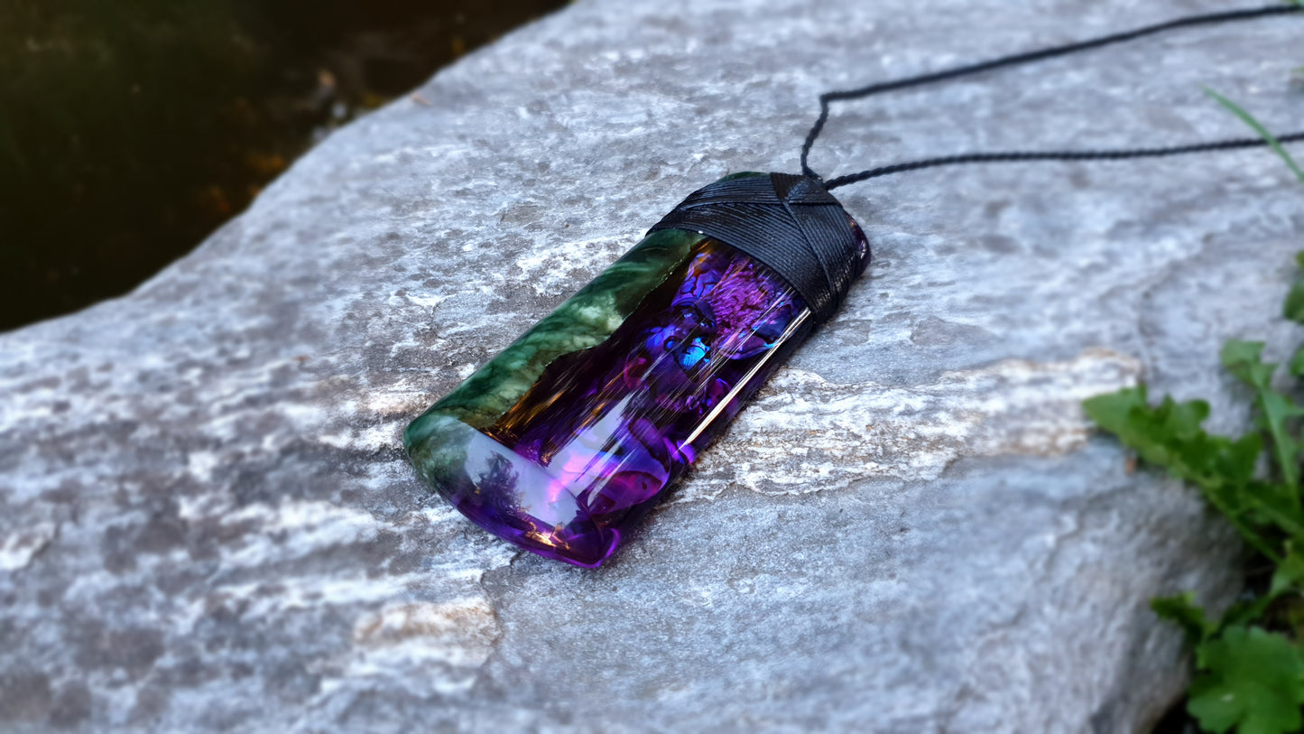 Extra Large Pounamu Paua and Epoxy Resin Toki